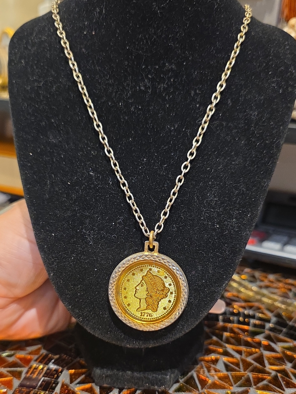 Gold-Tone Coin Pendant Necklace - Women Jewelry